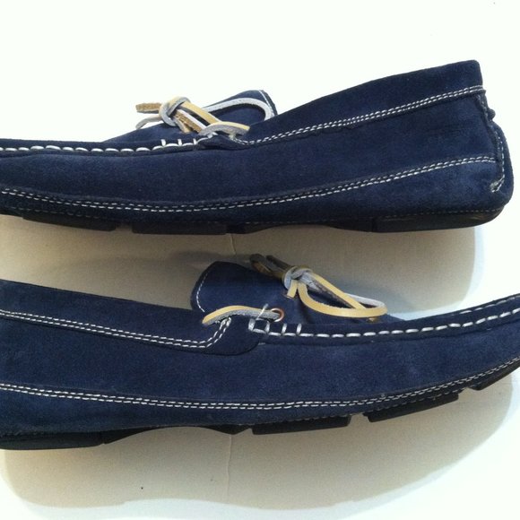 KENNETH COLE MENS PRE-OWNED BLUE LEATHER SUEDE SLIP-ON LOAFERS SIZE: 10M main image 9